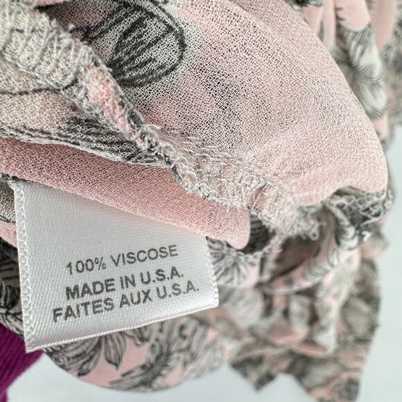 MISA Los Angeles Floral Print Valeria Halter Neck Midi Dress Pink Size Medium - Picture 9 of 12